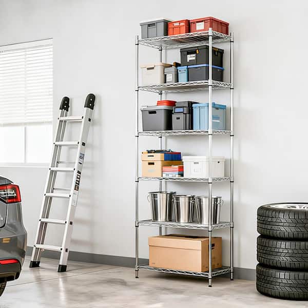 HDX Chrome 6-Tier Metal Wire Shelving Unit (24 in. W x 60 in. H x