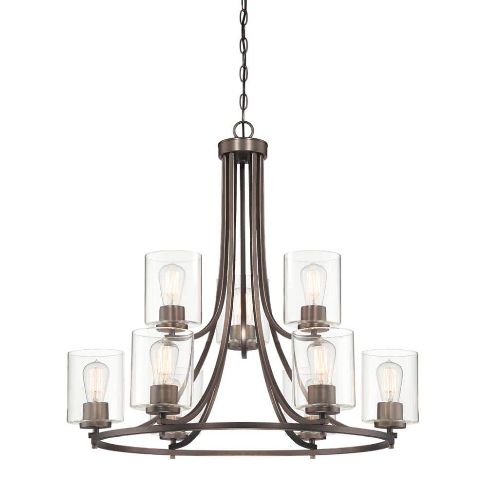 Liam Classic Satin Copper Bronze 30" Steel Chandelier