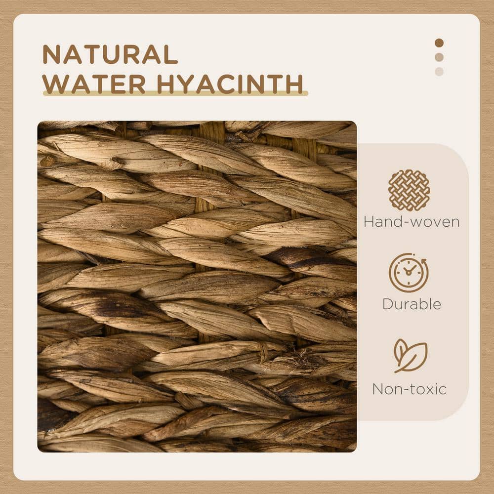 Natural Water Hyacinth Multi-Layer Elevated Cat Bed with Cushions