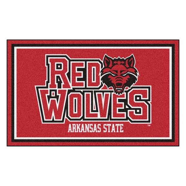 FANMATS NCAA - Arkansas State University Red 6 ft. x 4 ft. Indoor Rectangle Area Rug