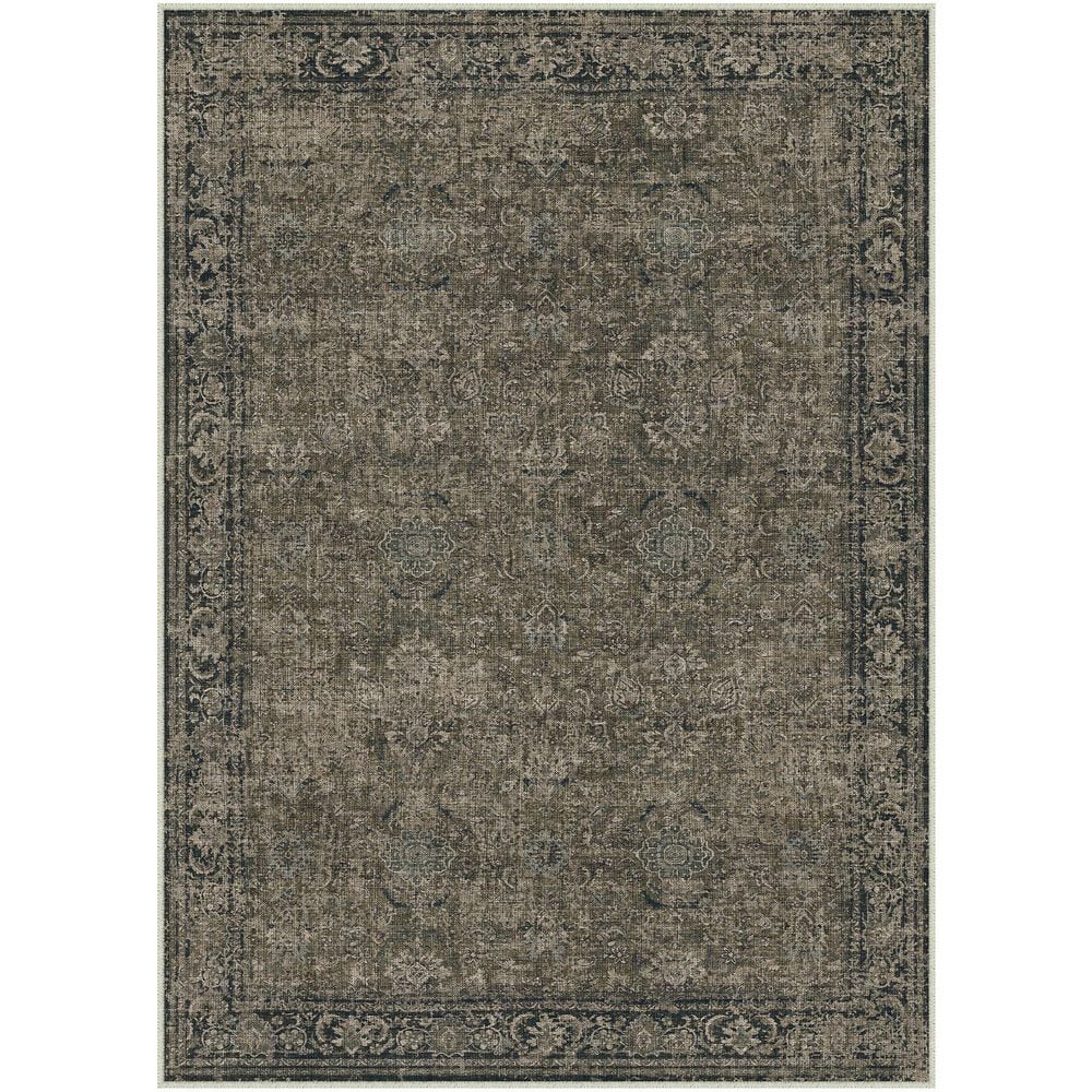 Manhattan Brown 3 ft. x 5 ft. Distressed Vintage Floral Washable Area Rug price history on PriceWatchPro