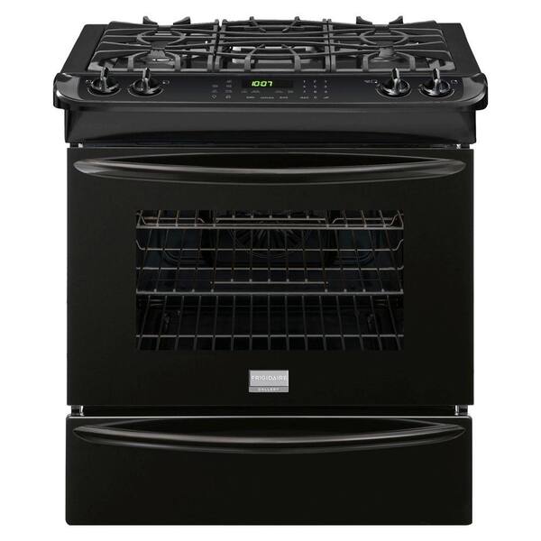 Frigidaire 30 in. 4.6 cu. ft. Slide-In Gas Range with Self-Cleaning Convection Oven in Black