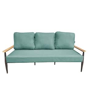 Manbo Wicker Aluminum Outdoor Sofa Couch with Acrylic Cast Breeze Cushions