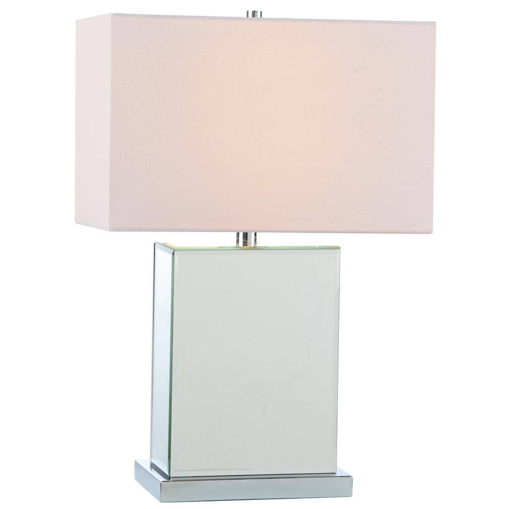 Dana 23" Silver and White Rectangular Table Lamp Set