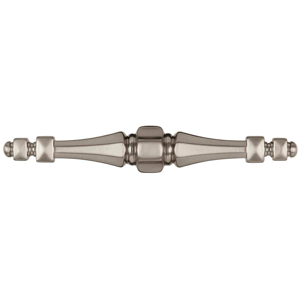 Satin Nickel Traditional Bar Cabinet Handle with Mounting Hardware