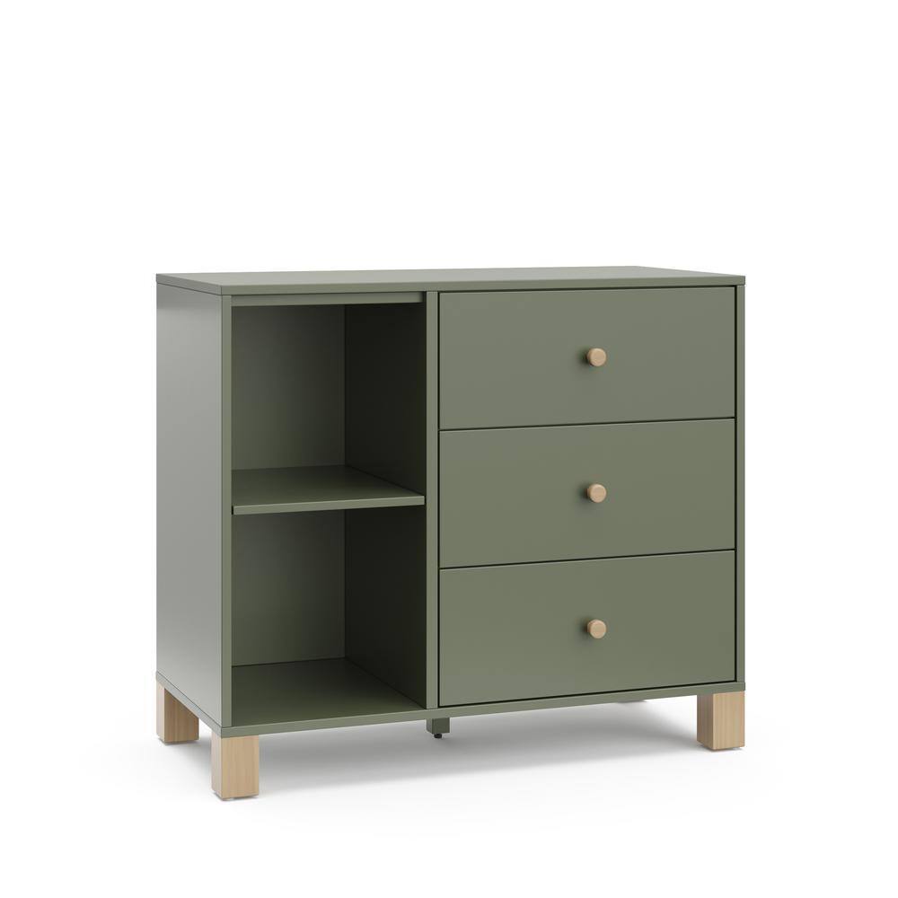 Olive and Driftwood Modern Nursery Combo Dresser