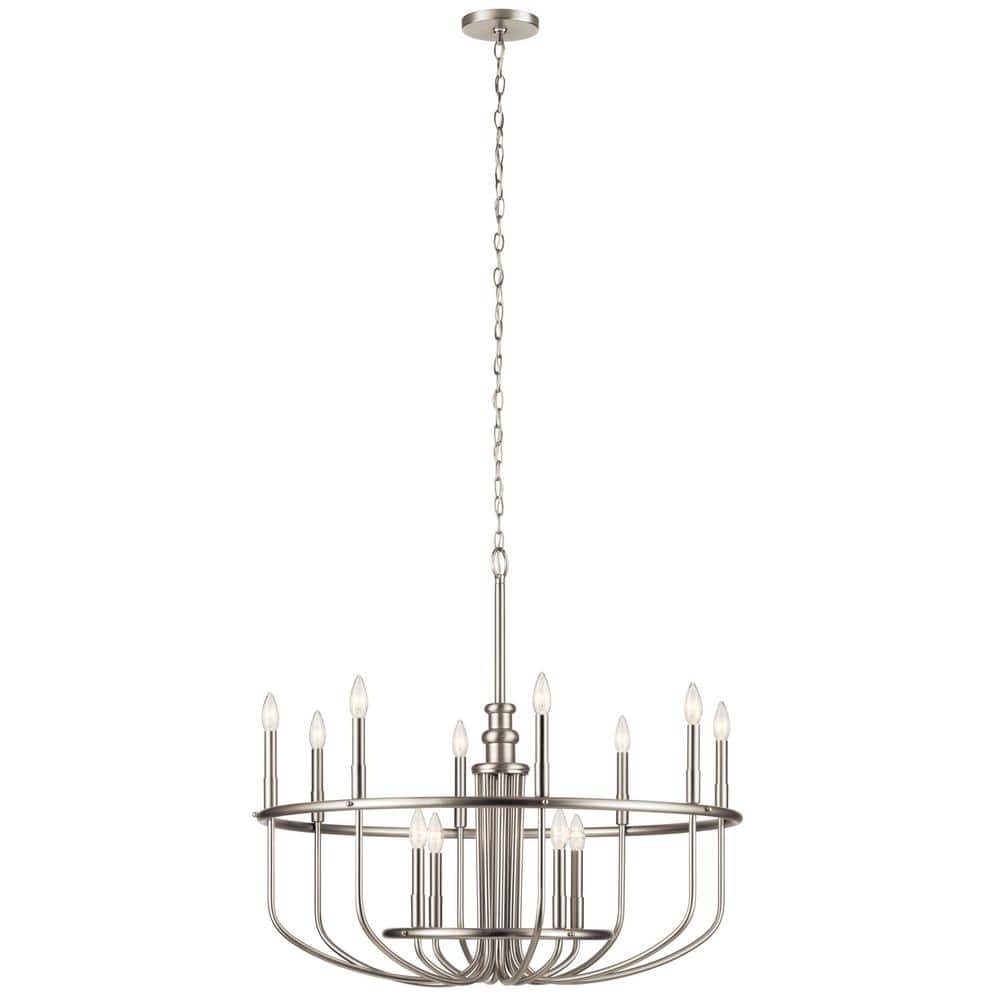 Capitol Hill Brushed Nickel 12-Light Candle Style Chandelier