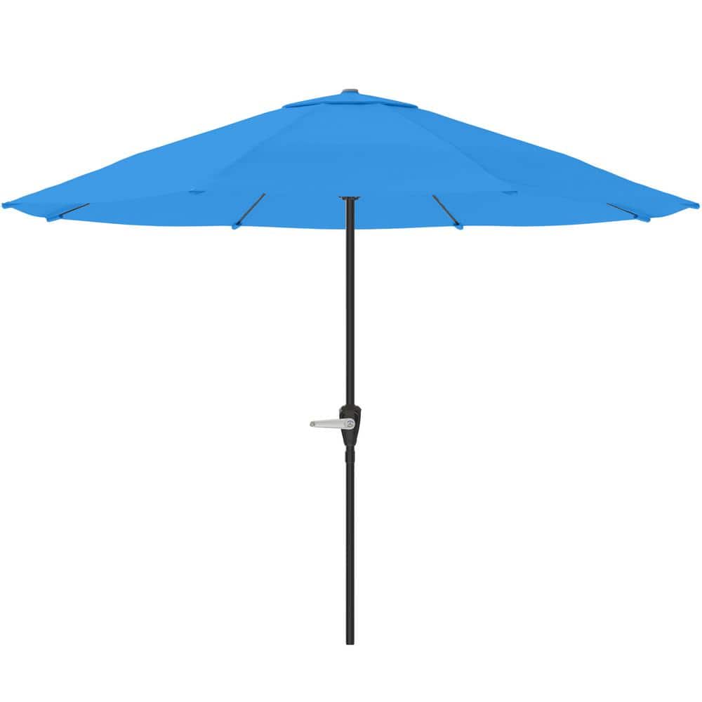 Brilliant Blue 9 ft. Round Aluminum Market Patio Umbrella
