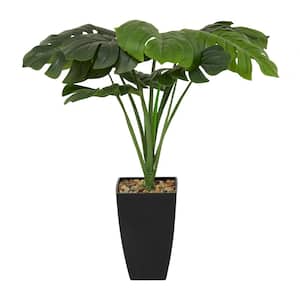 27 in. H Monstera Artificial Plant with Realistic Leaves and Black Tapered Pot