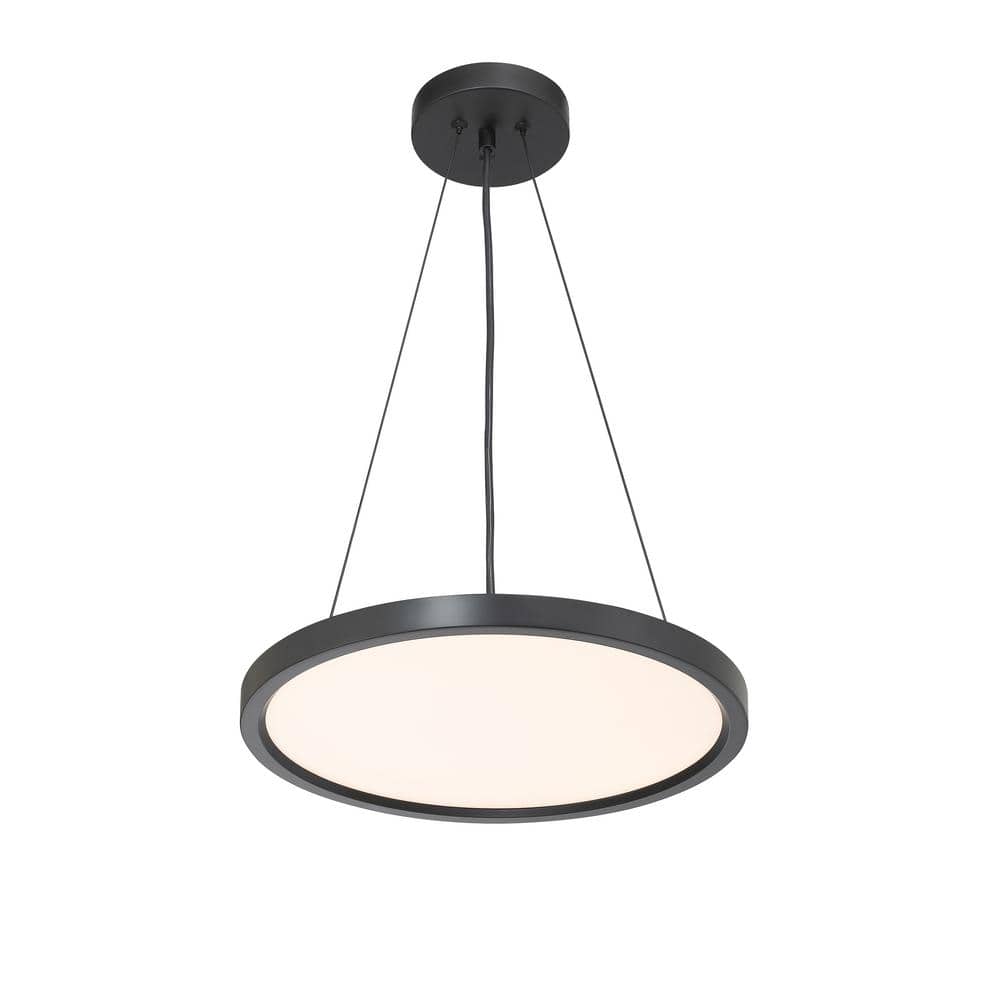 15" Coal Aluminum LED Pendant with Acrylic Shade