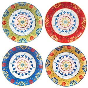 Spice Love Multicolor Earthenware Dinner Plates (Set of 4)