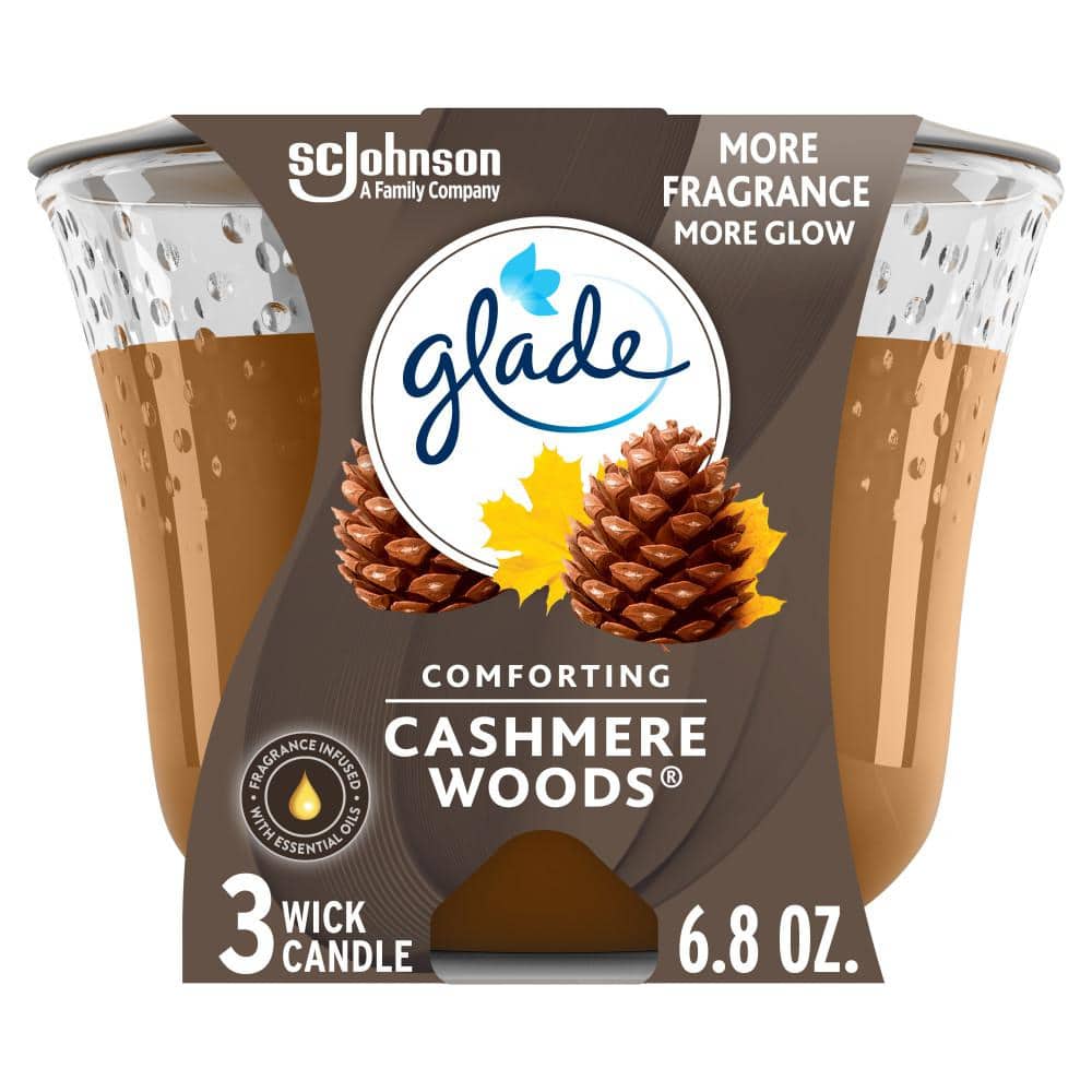 Glade 6.8 oz. Cashmere Woods Scented Candle 324402 - The Home Depot