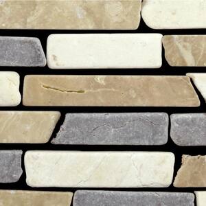 Sticks Mosaic Tile Sample Color Tan, White and Grey 4 in. x 6 in.
