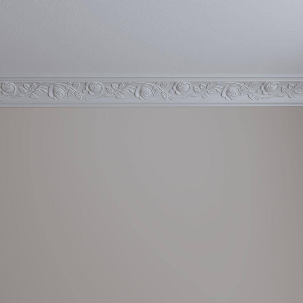 3 1/4"H x 3 3/4"P x 5"F x 94 1/2"L Bulwark Rose Crown Moulding