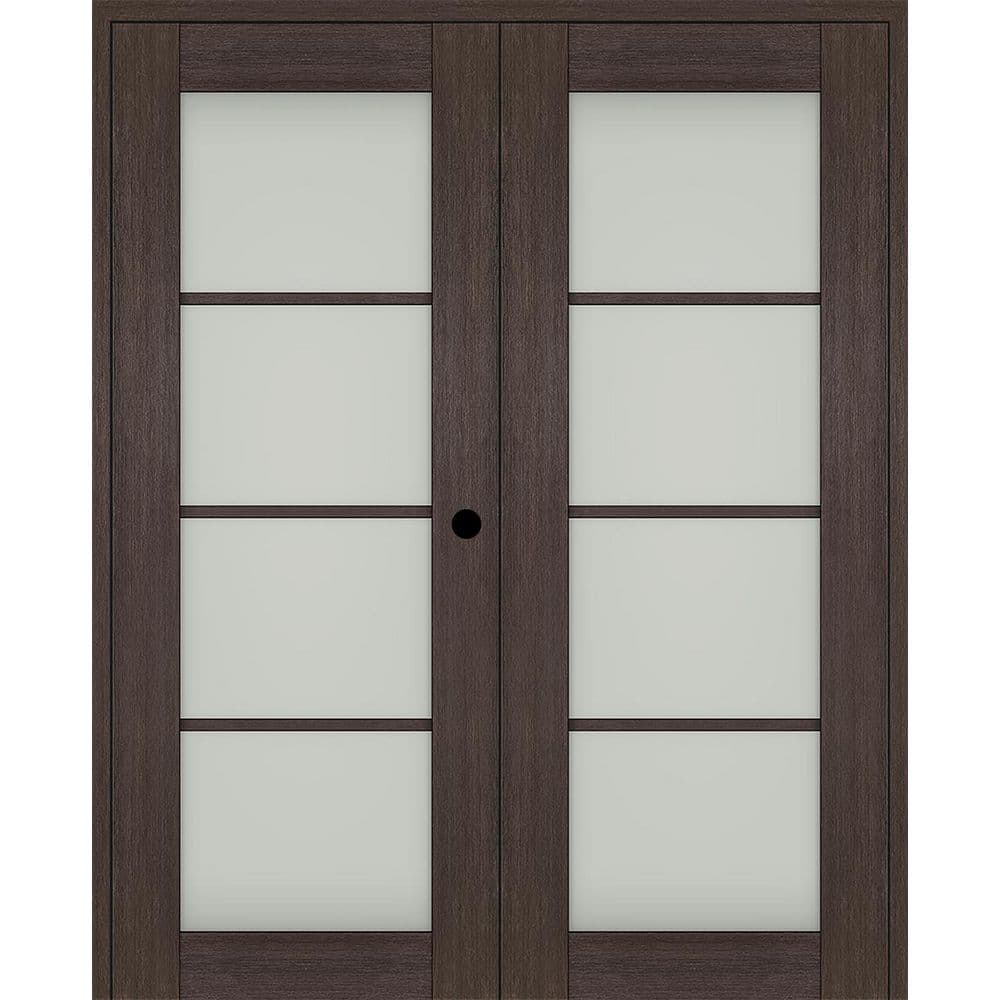 Avon 4 Lite N 64 in. x 84 in. Left Active 4-Lite Frosted Glass Veralinga Oak Wood Composite Double Prehung French Door price history on PriceWatchPro