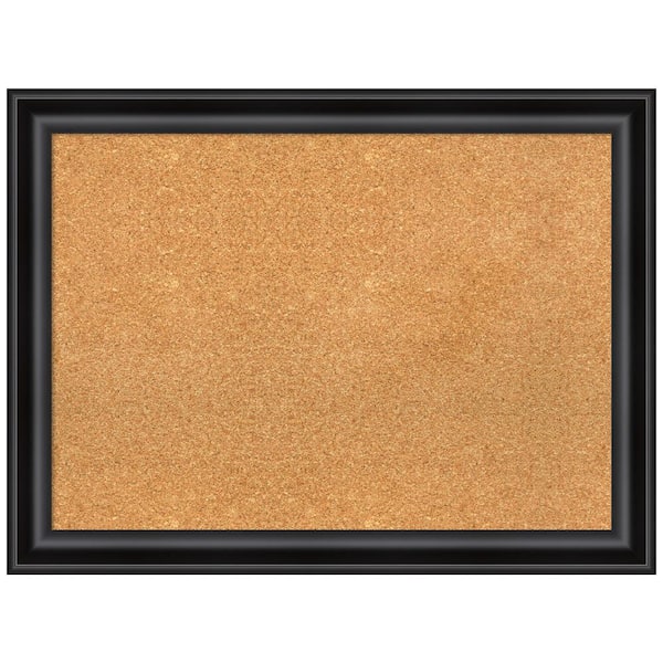 Amanti Art Grand Black 31.88 in. x 23.88 in. Narrow Framed Corkboard Memo Board