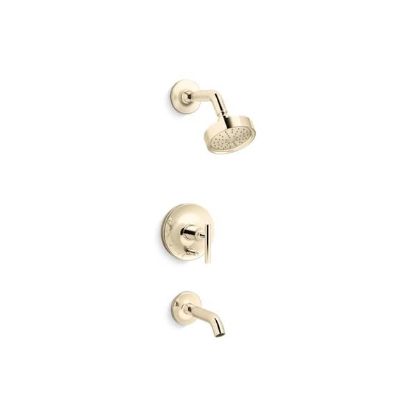 KOHLER Purist Rite-Temp Bath And Shower Trim Kit With Push-Button Diverter And Lever Handle 1.75 Gpm