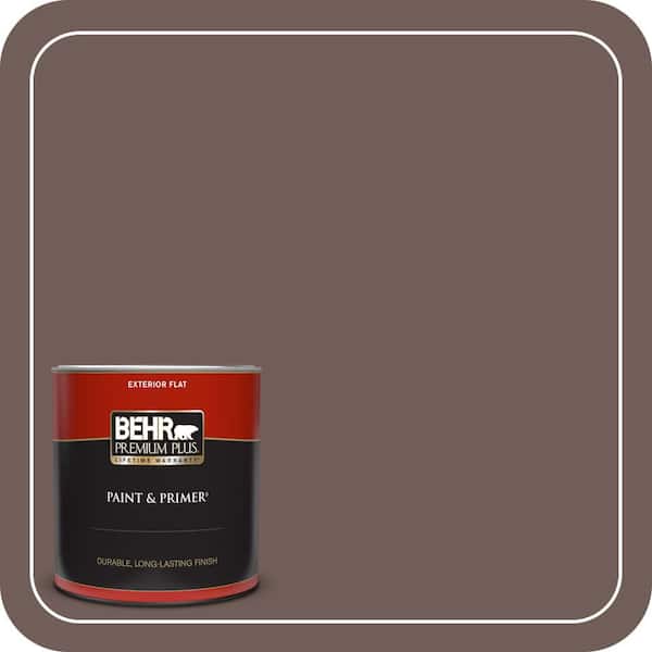 BEHR PREMIUM PLUS 1 qt. #750B-6 Tree Bark Flat Exterior Paint & Primer