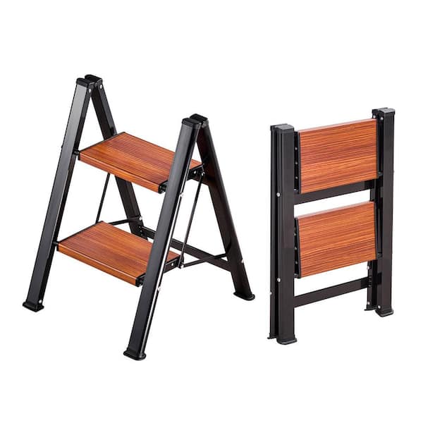2 Step Ladder, Folding Step Stool with Wide Anti-Slip Pedal and Comfort Handgrip, Lightweight 330 lbs. Aluminum Ladder