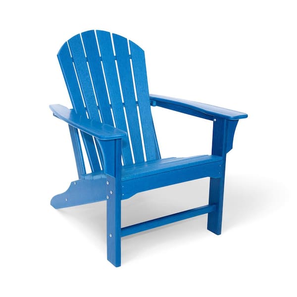LuXeo Hampton Navy Poly Outdoor Patio Plastic Adirondack Chair