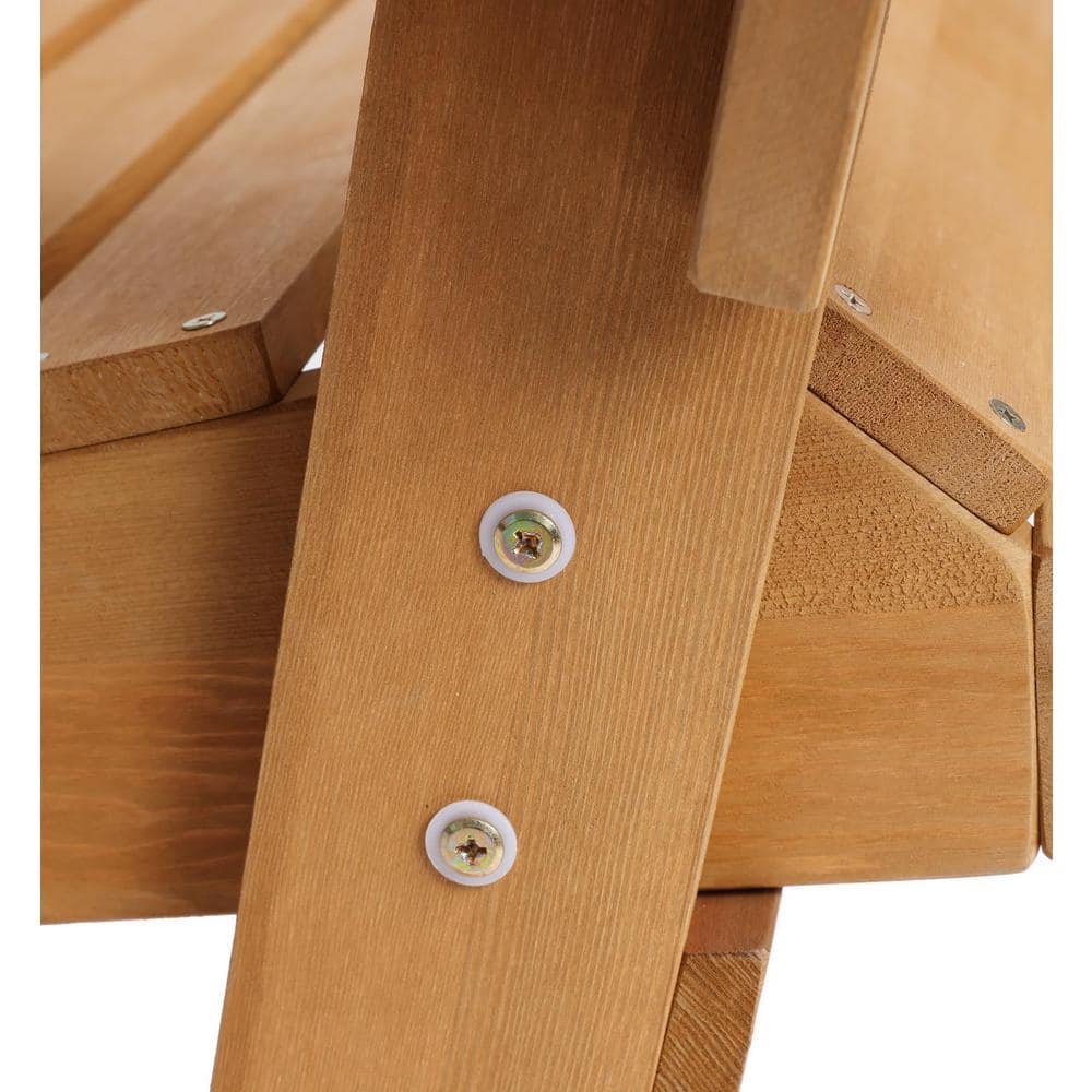 Natural Wood Adirondack Chair with Cup Holder