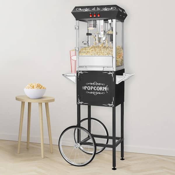 Superior Popcorn 8 oz.Vintage-Style Countertop Popcorn Machine - Black