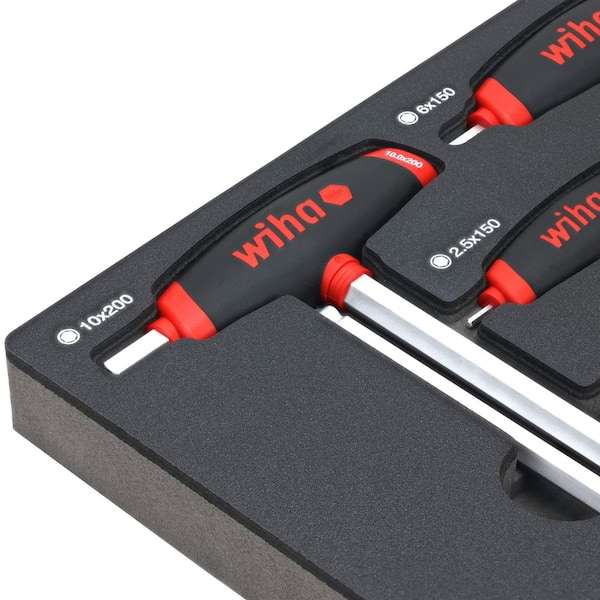 Wiha SoftGrip Dual Drive Hex Key Metric T-Handle (8-Piece) Tray