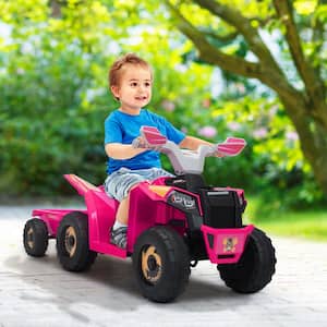 Rose Color Electric Powered Car Children's Beach Buggy with Tow Bucket and Bluetooth