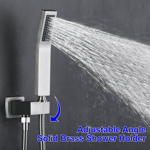 No Drilling Glue Angle Shower Holder, 2pcs Wall Mounted Adjustable Shower  Head Holder, 5 Adjustable Angle Modes, Ingot Shape Suitable For Bathroom,  Ho