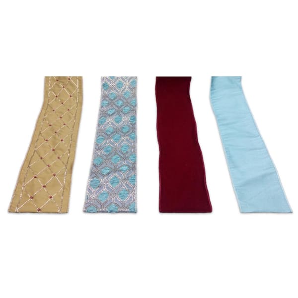 Sugarplum Knoll 4 in. Ribbon Christmas Ornaments (4 Colors Available)