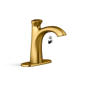 Willamette Battery Powered Touchless Single Hole Bathroom Faucet in Vibrant Brushed Moderne Brass