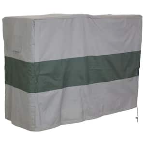 4 ft. Gray Waterproof with Green Stripe Log Rack Cover