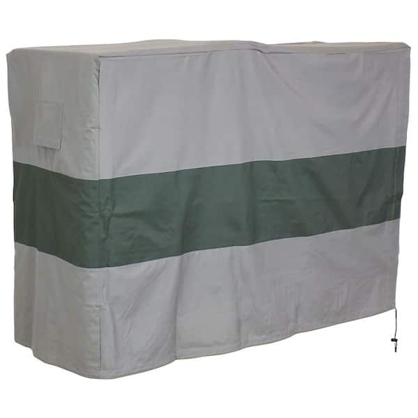 Sunnydaze 8 ft. Gray Waterproof with Green Stripe Log Rack Cover
