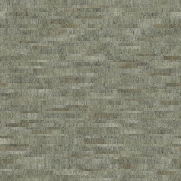 Unbranded 56 sq. ft. Grey Mini Subway Tile Pattern with Metallic Accents Wallpaper