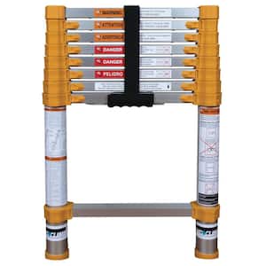 8.5 ft. Aluminum Telescoping Extension Ladder (12.5 Reach Height), 250 lbs. Load Capacity ANSI Type 1 Duty Rating
