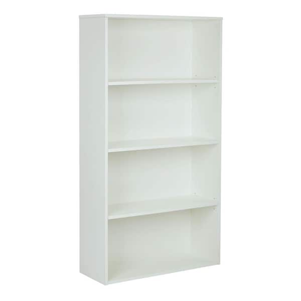Office Star Products Prado White Adjustable Open Bookcase