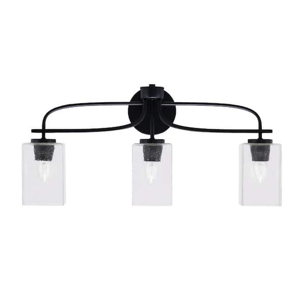 Unbranded Olympia 25.75 in. 3-Light Matte Black Vanity Light