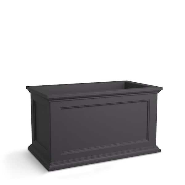 Fairfield 20 in. x 36 in. Self-Watering Graphite Grey Polyethylene Planter