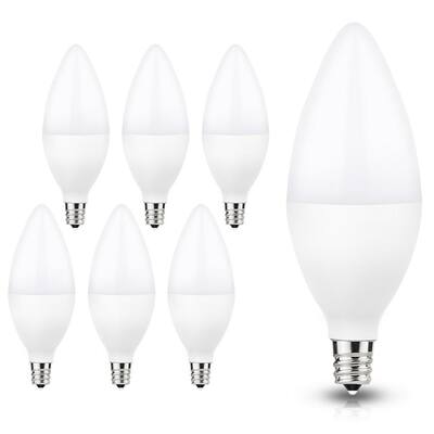 LED Candle Bulbs 2700K Soft White, 15 Pack E26 Medium Base 5.5 Watt Dimmable Filament Clear LED Candelabra Bulbs FLILED LED 60 Watt Equivalent Chandelier Bulbs 