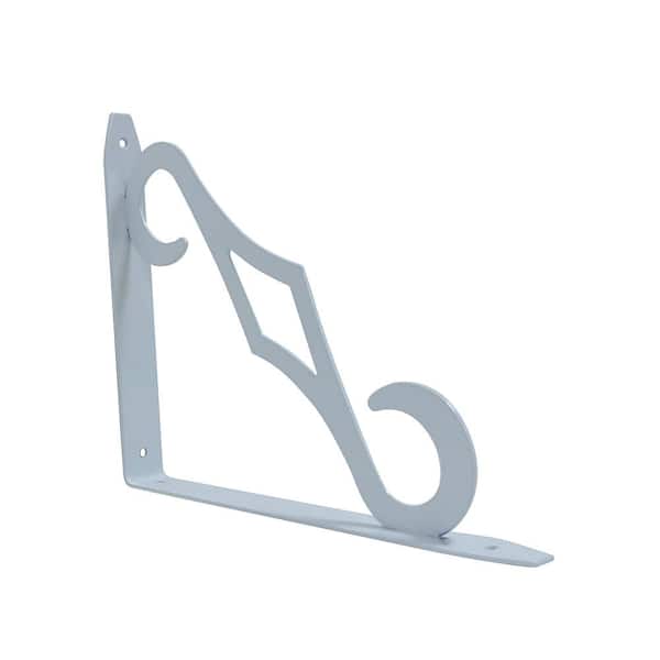 9. 7in x 7. 7in, White Steel Colonial Decorative Shelf Bracket