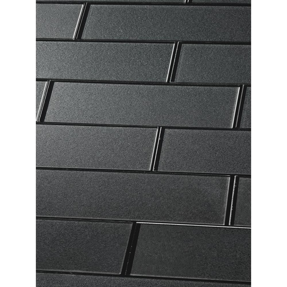 Gray Glossy 3x12 Glass Subway Wall Tile