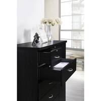 7-Drawer Black Chest of Drawers with Door