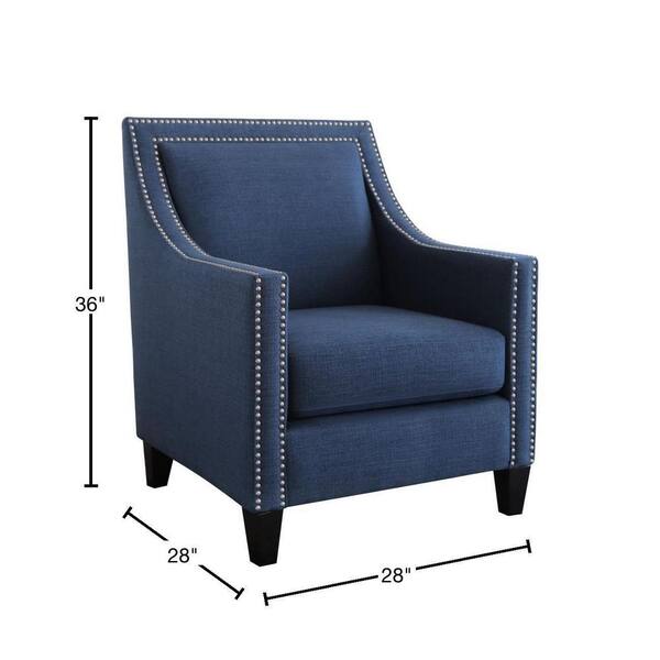 blue nailhead accent chair