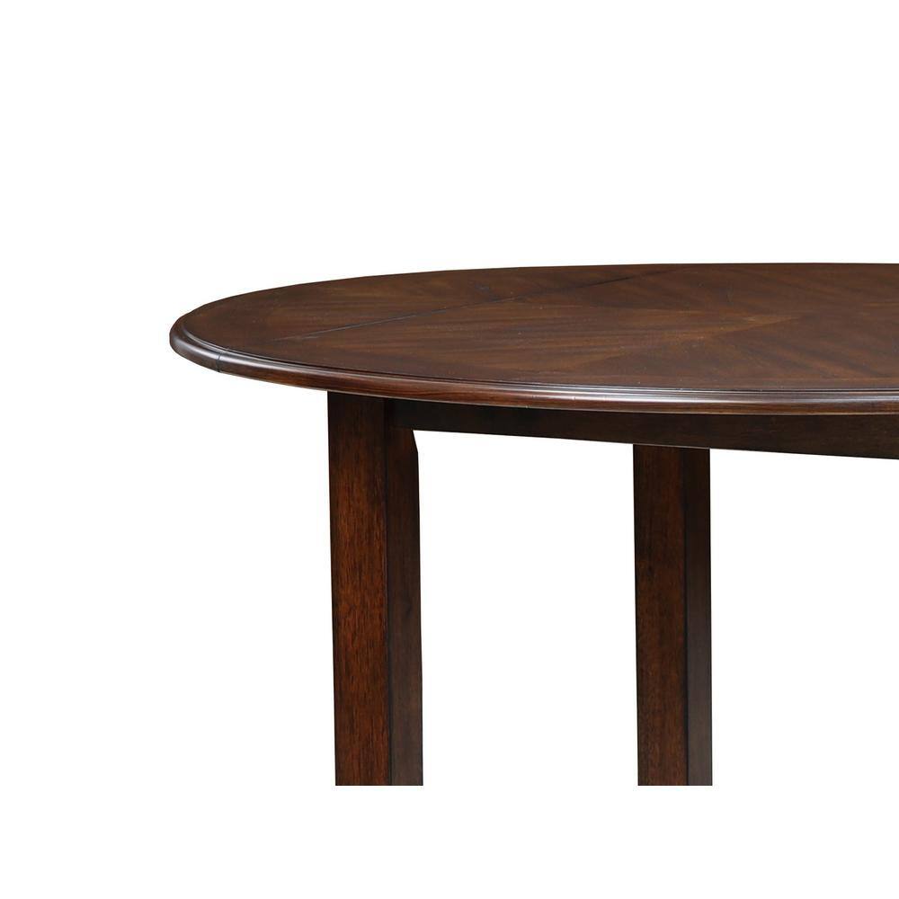 Gia 42" Round Brown Cherry Wood Dining Set with 2 Chairs