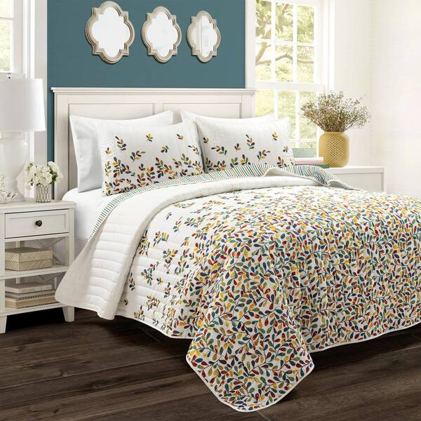Multiple Colors Lush Decor Star Pattern 3-piece Cotton Quilt Set 