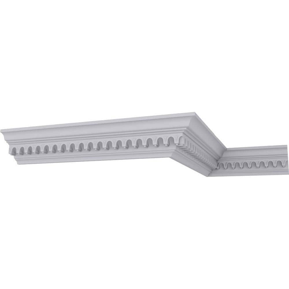 Primed White Polyurethane Geometric Crown Moulding Sample
