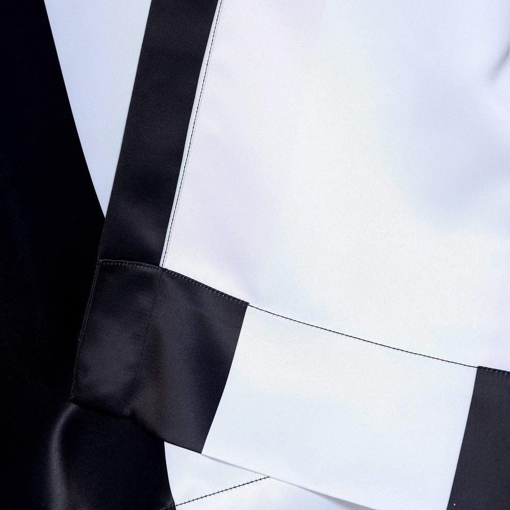 Black and White Striped Blackout Polyester Curtain Panel