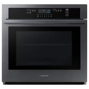 30 in. 5.1 cu. ft. Wi-Fi connected Single Electric Wall Oven in Black Stainless Steel