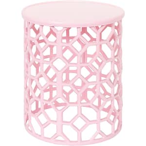 Athina Pink Modern 14 in. L x 14 in. W x 16.25 in. H Decorative Accent Furniture