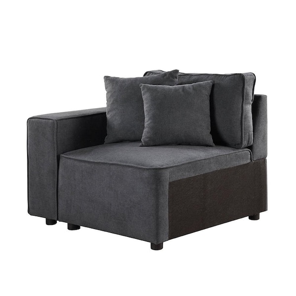 Acme Furniture Silvester Gray Fabric Chair and a Half